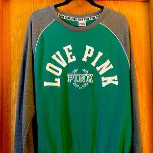 PINK Victoria Secret green crewneck